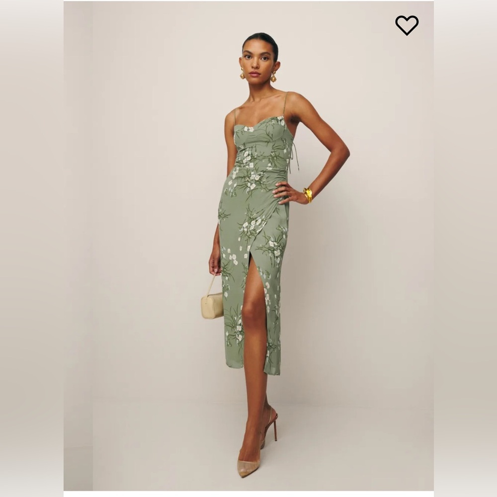 Reformation Kourtney Dress Green - Size 0
